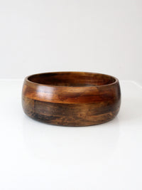 mid-century segmented wood serving bowl