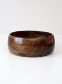 mid-century segmented wood serving bowl
