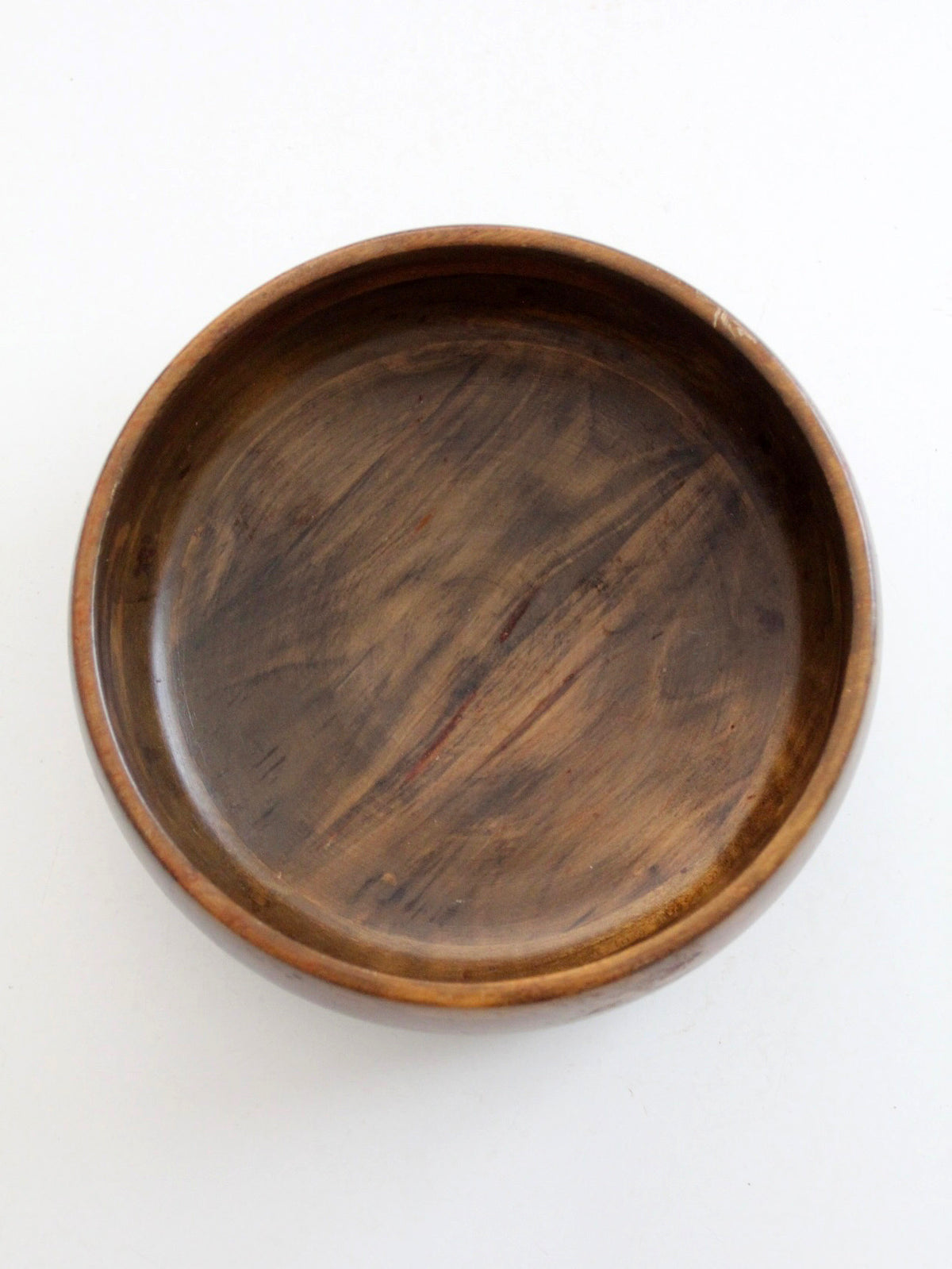 mid-century segmented wood serving bowl