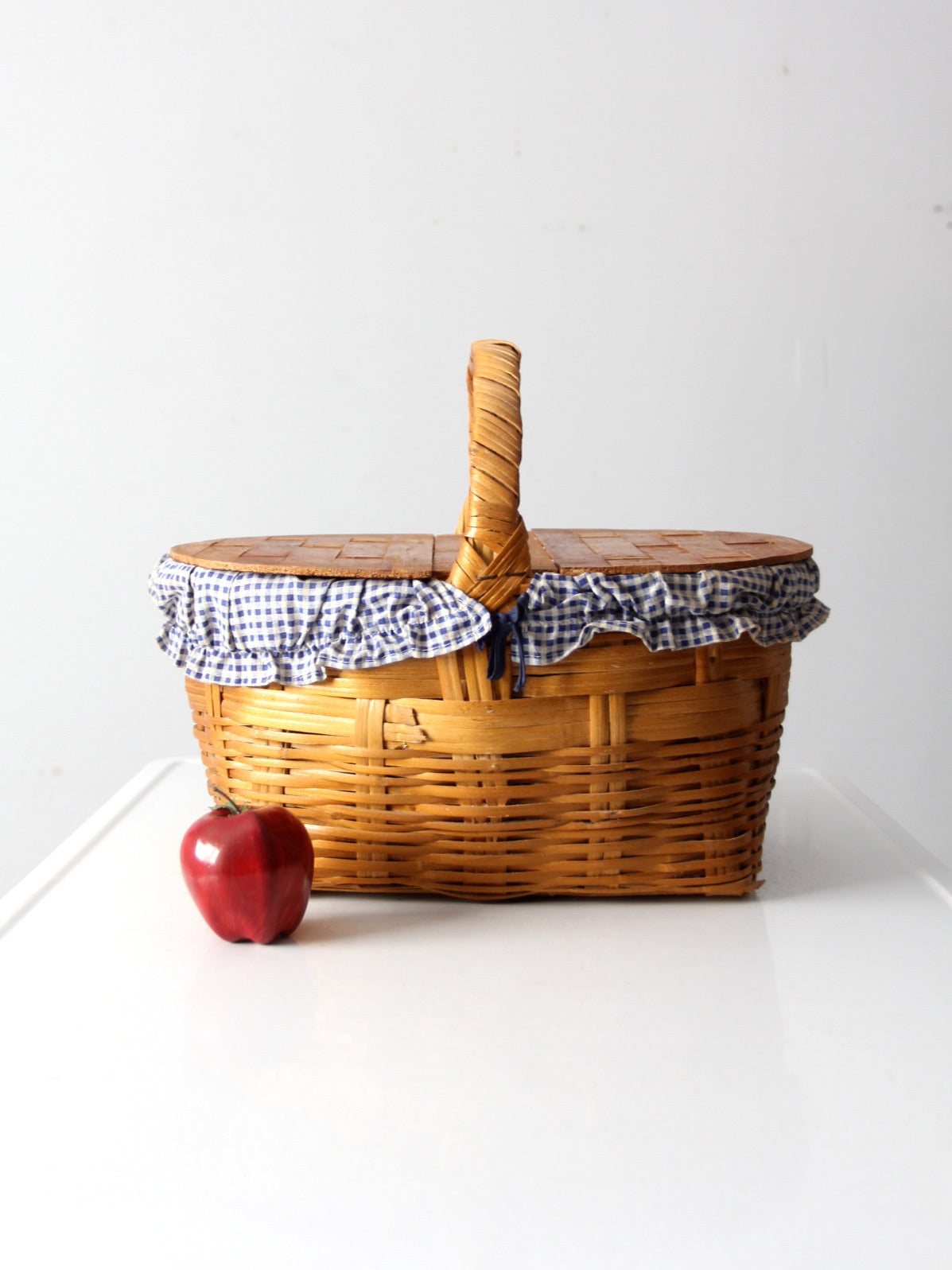 美品　Vintage picnic basket vintage picnic basket with lining – 86 Vintage