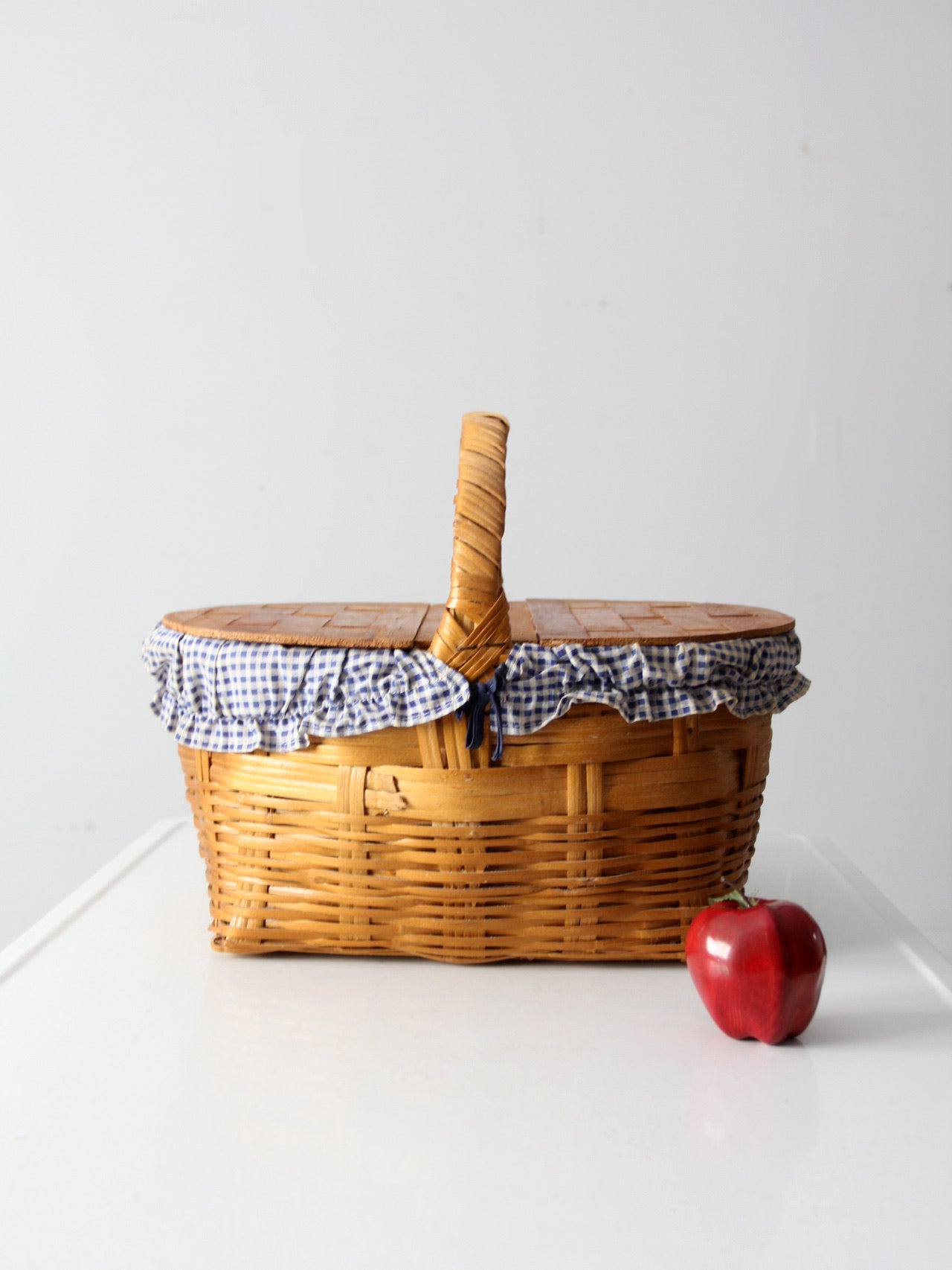 美品　Vintage picnic basket vintage picnic basket with lining – 86 Vintage