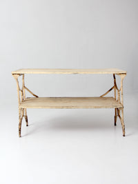 antique French garden two tier console table