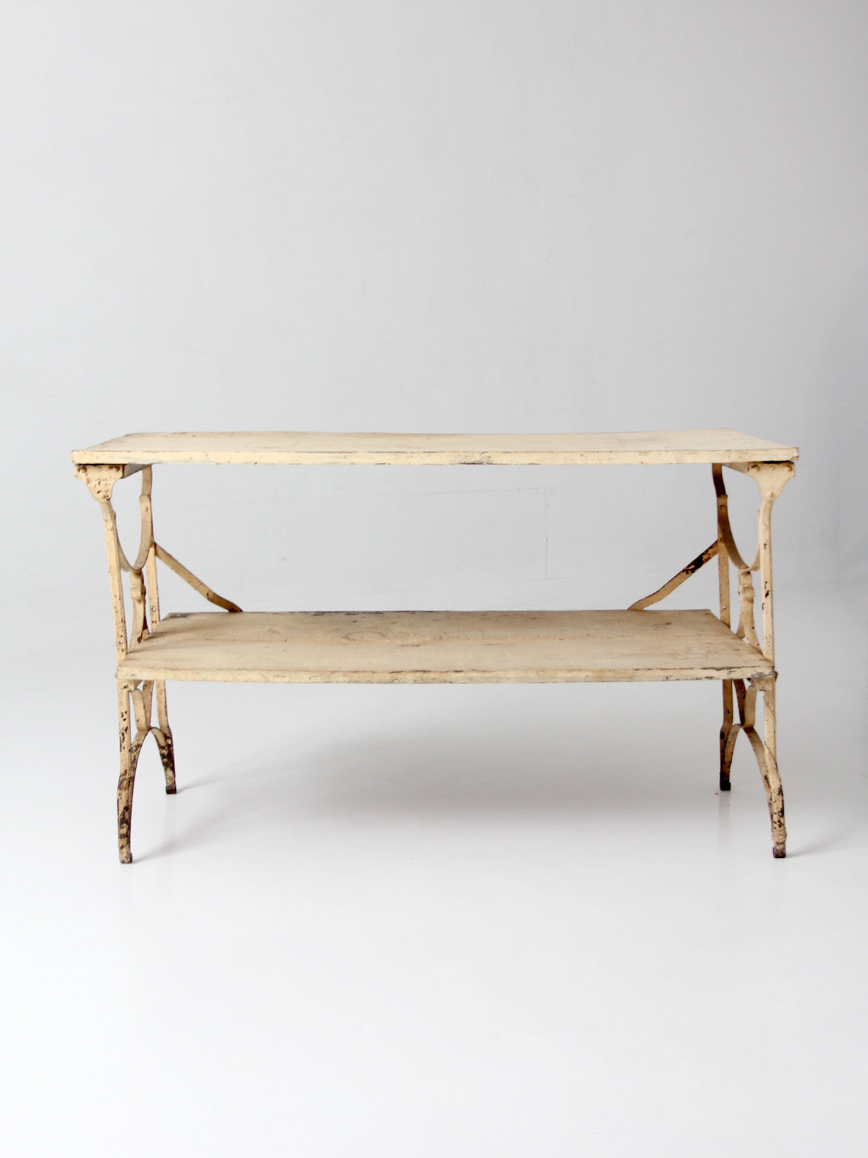 antique French garden two tier console table