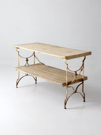 antique French garden two tier console table