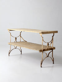 antique French garden two tier console table