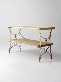 antique French garden two tier console table