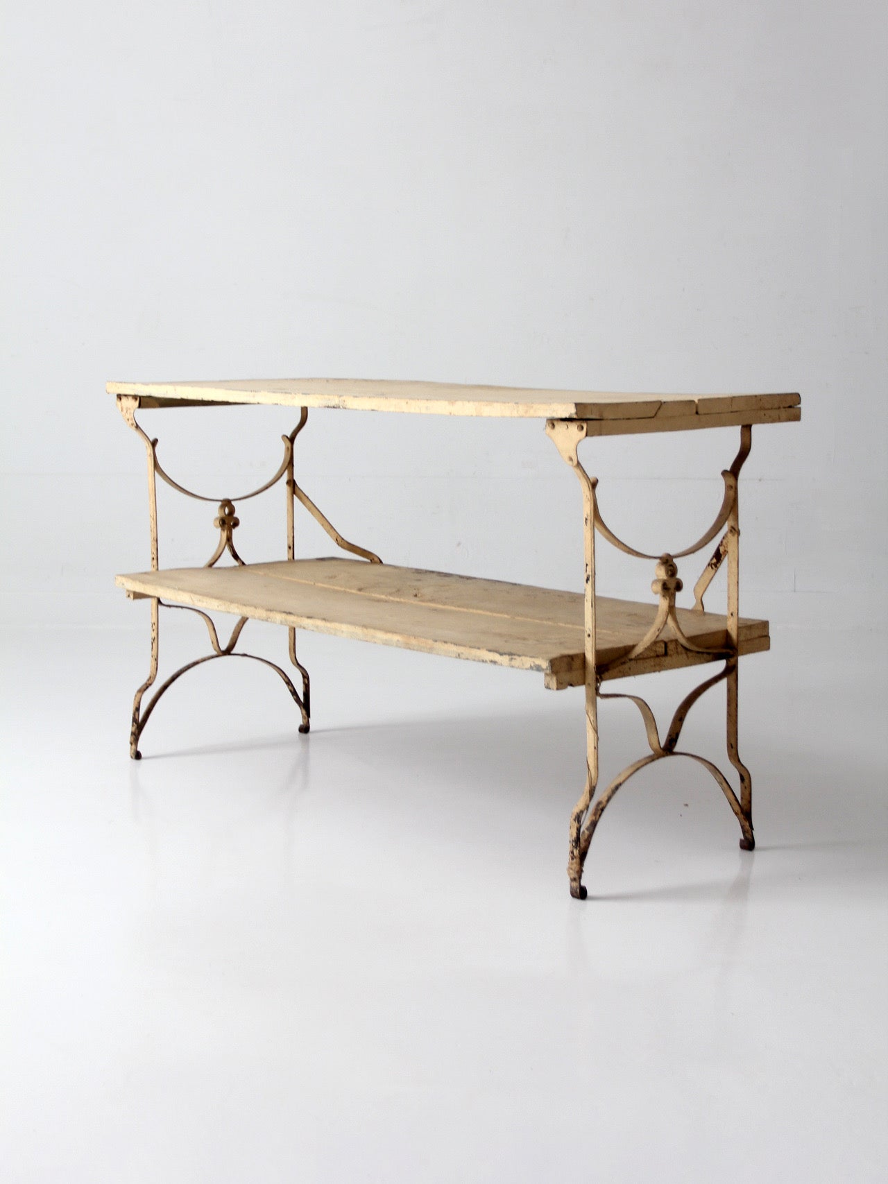 antique French garden two tier console table