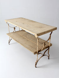 antique French garden two tier console table