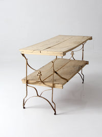 antique French garden two tier console table