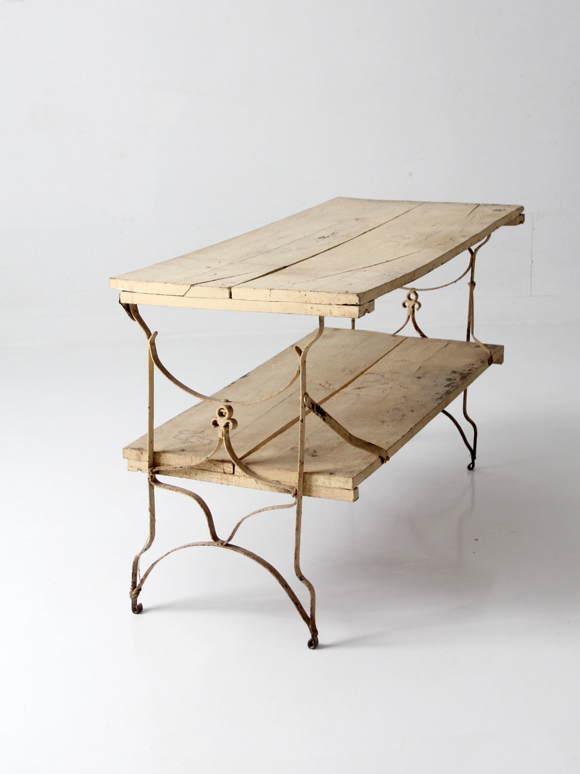 antique French garden two tier console table