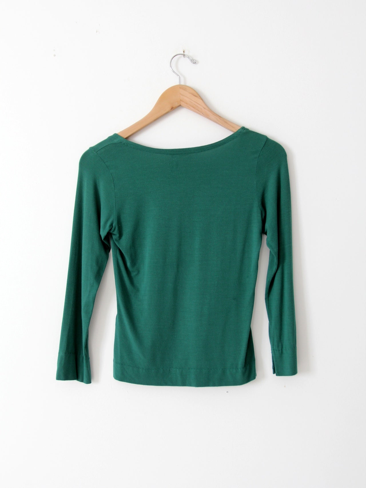 Piazza Sempione green stretch jersey scoop neck top