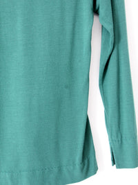 Piazza Sempione green stretch jersey scoop neck top