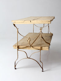 antique French garden two tier console table