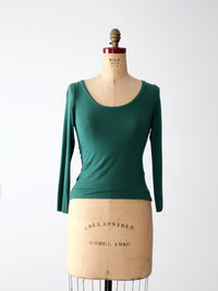 Piazza Sempione green stretch jersey scoop neck top