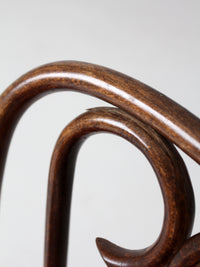 mid-century ZPM Radomsko bentwood dining chairs with red seats | set of four