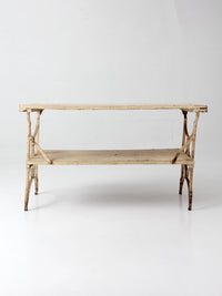 antique French garden two tier console table