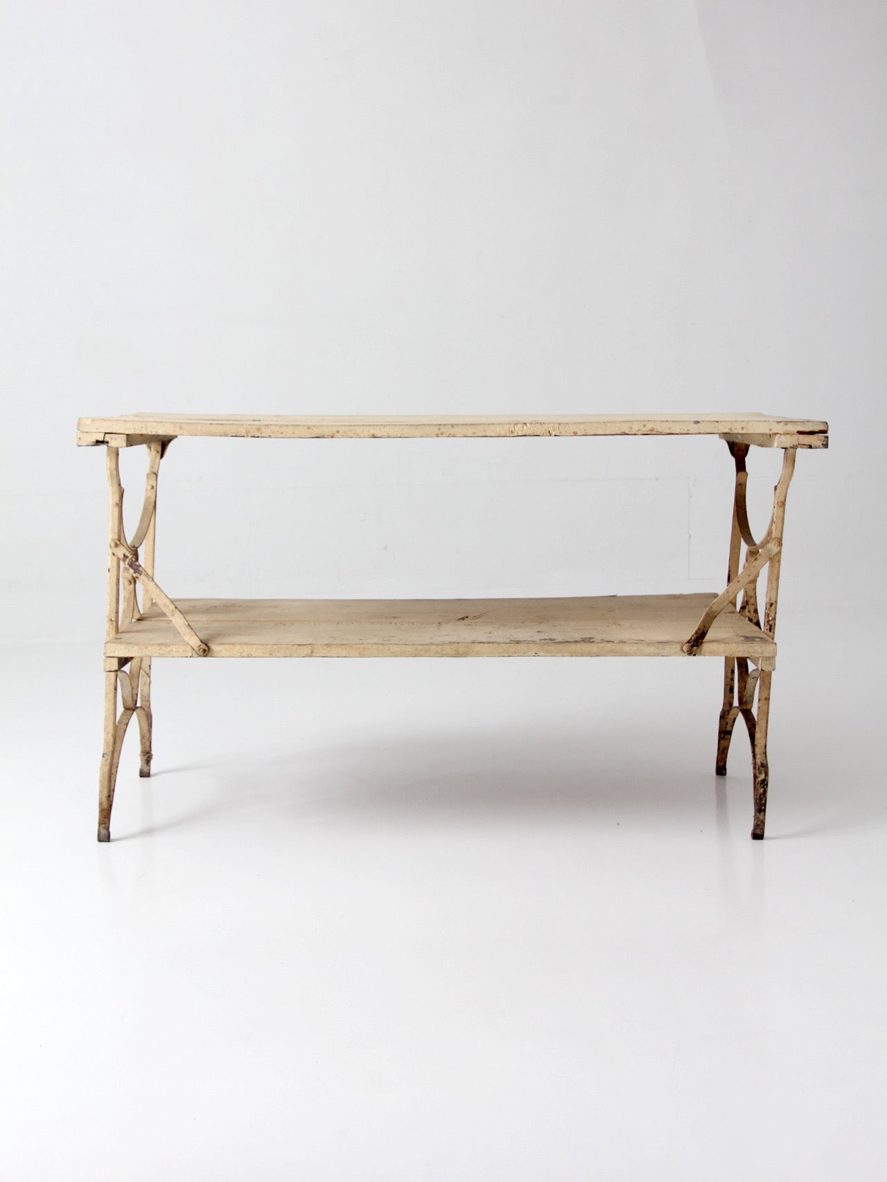 antique French garden two tier console table