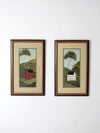 Warren Kimble folk art prints: Brandon Barn & Brandon House