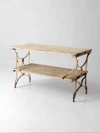antique French garden two tier console table