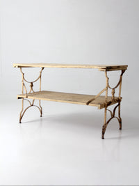 antique French garden two tier console table