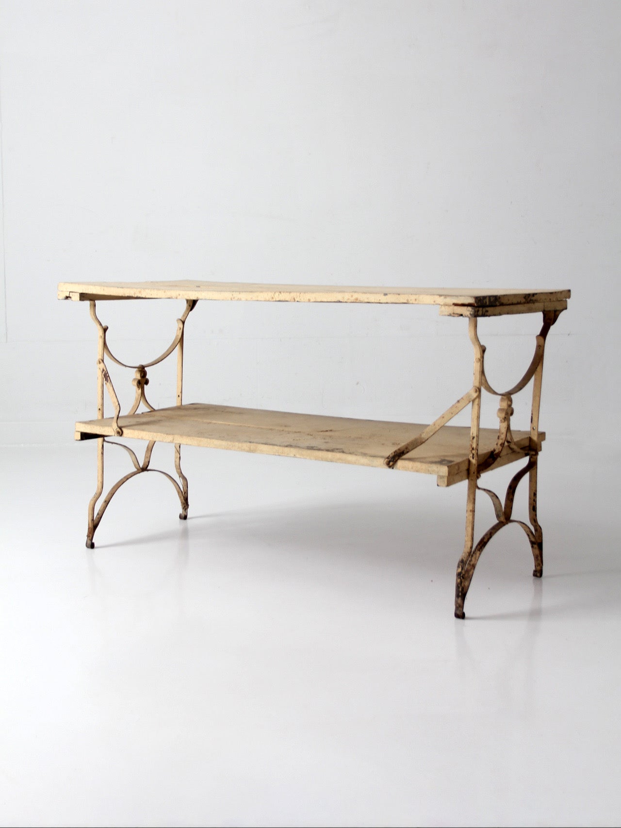 antique French garden two tier console table