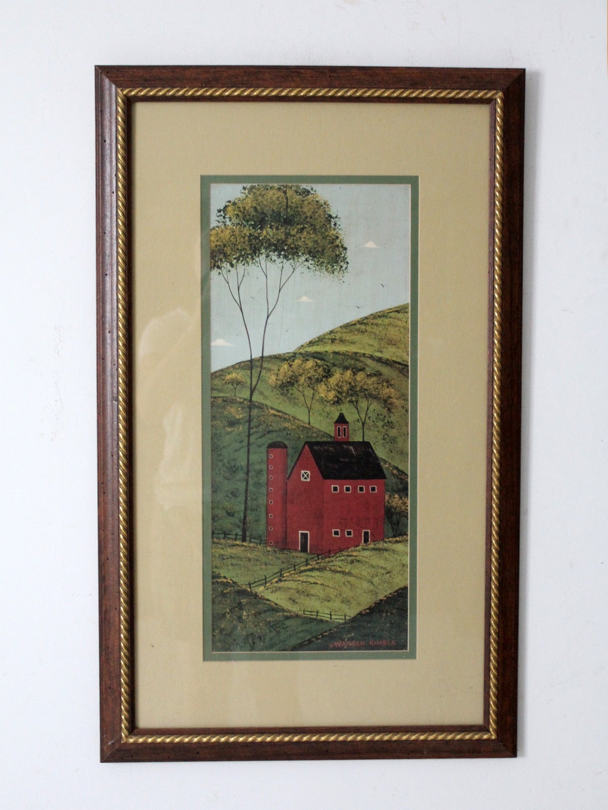Warren Kimble folk art prints: Brandon Barn & Brandon House