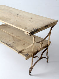 antique French garden two tier console table
