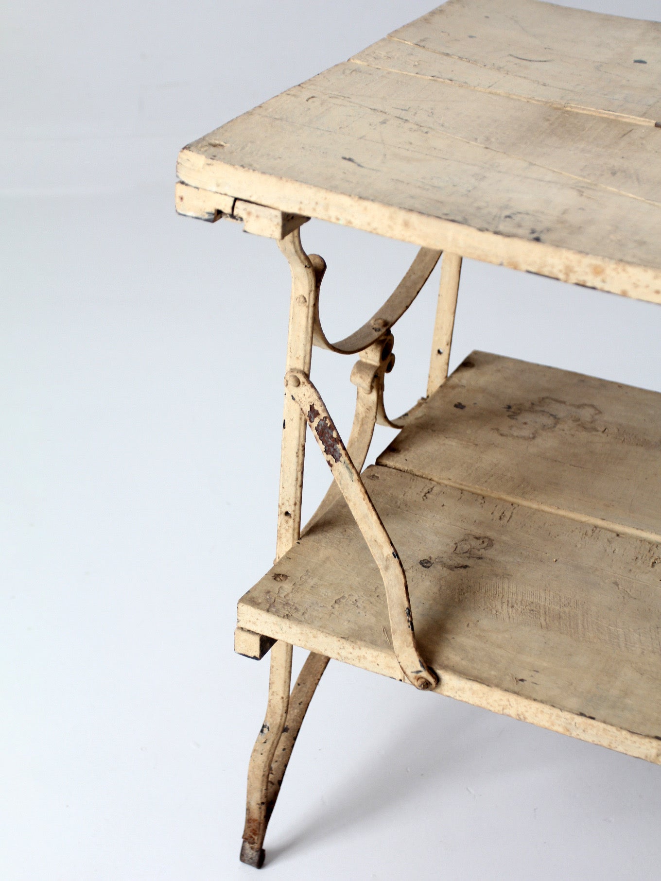 antique French garden two tier console table