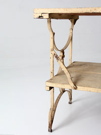 antique French garden two tier console table