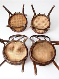 mid-century ZPM Radomsko bentwood dining chairs with red seats | set of four