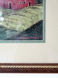 Warren Kimble folk art prints: Brandon Barn & Brandon House