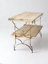 antique French garden two tier console table