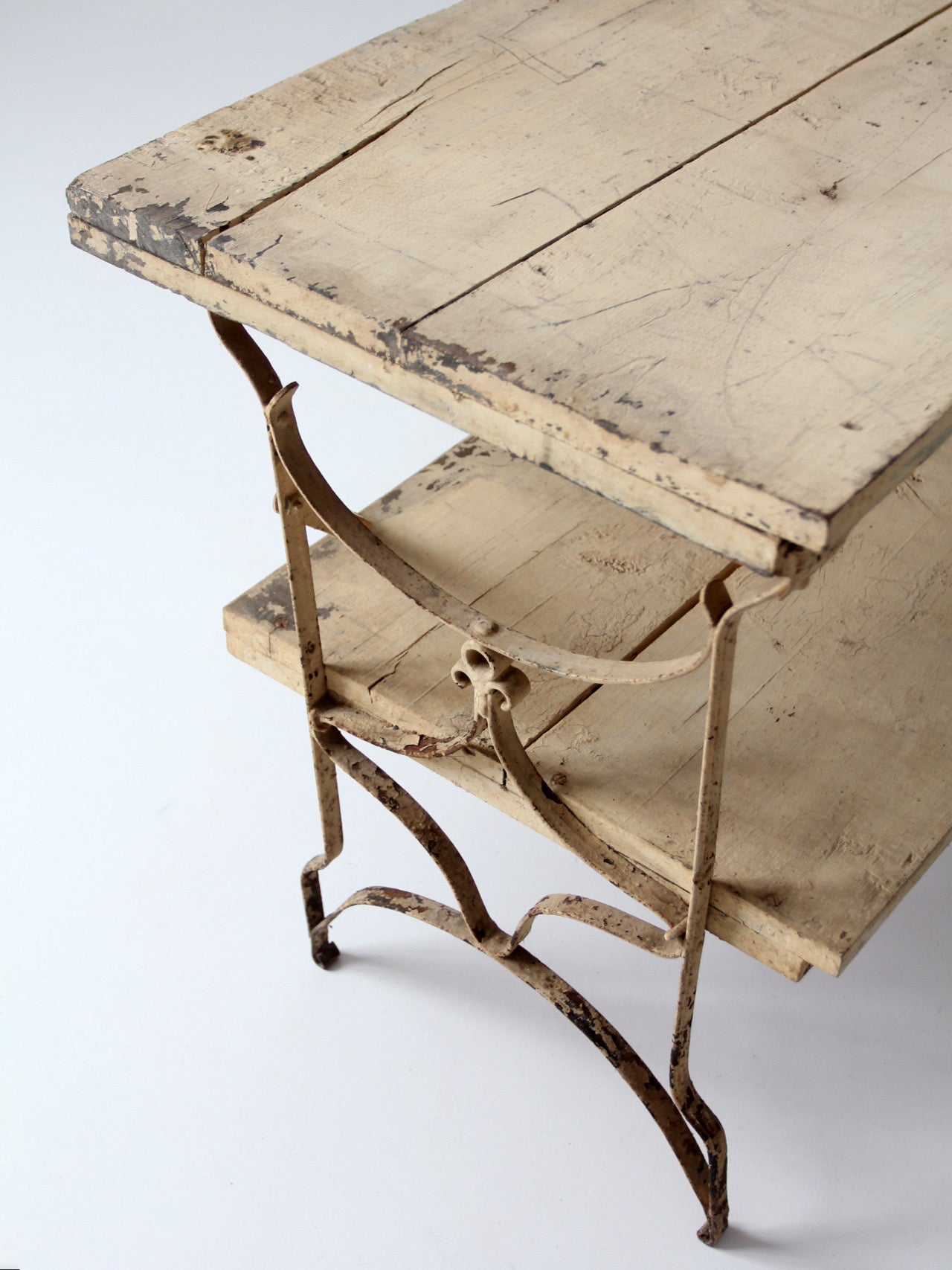 antique French garden two tier console table