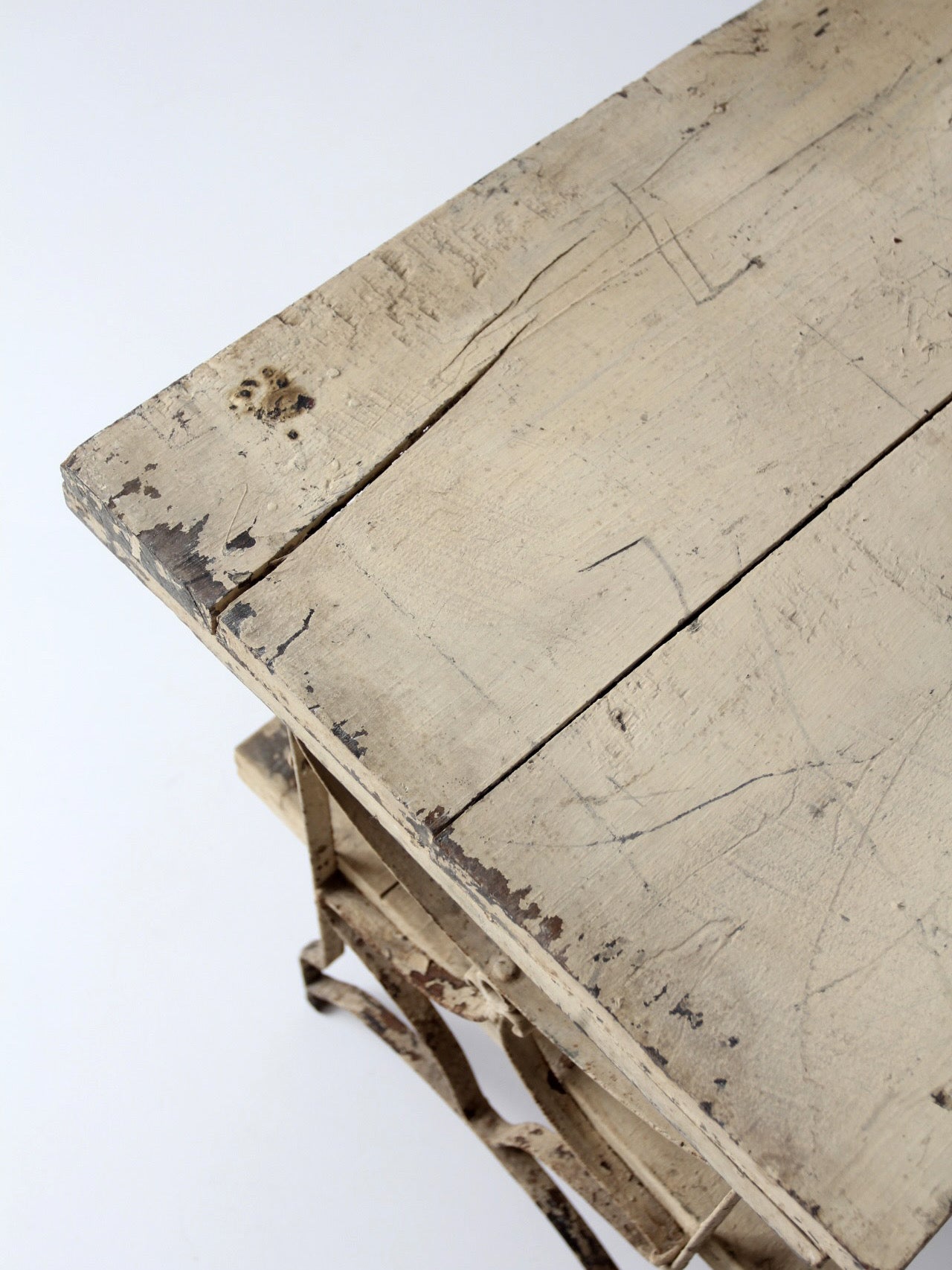 antique French garden two tier console table