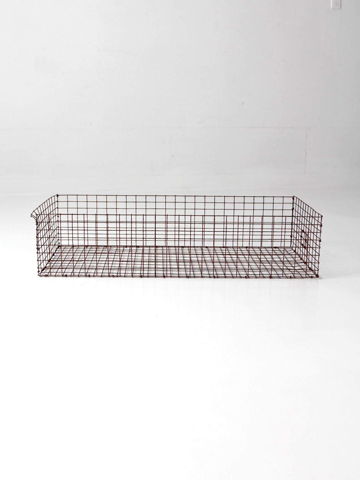 vintage industrial wire storage basket