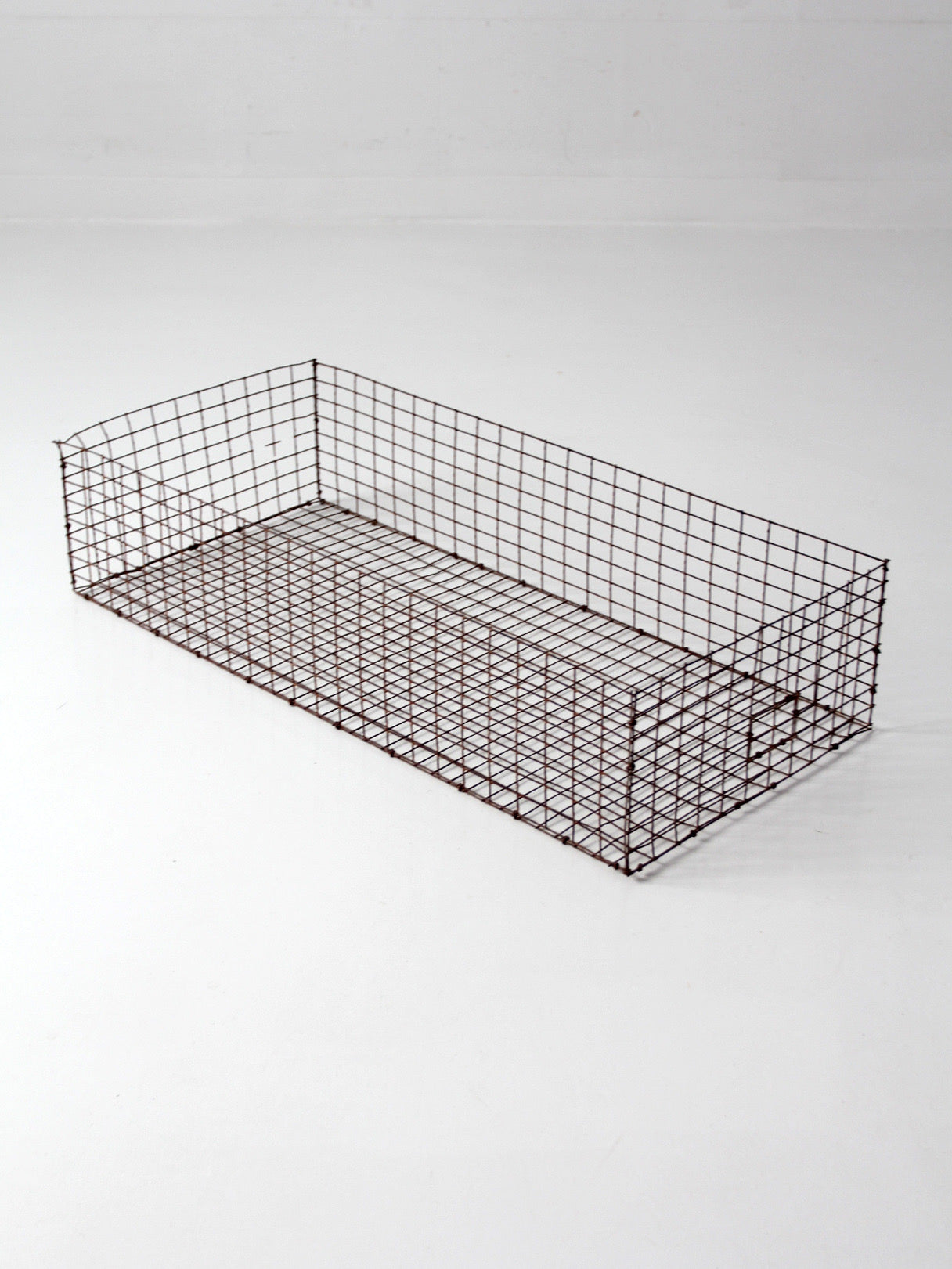 vintage industrial wire storage basket