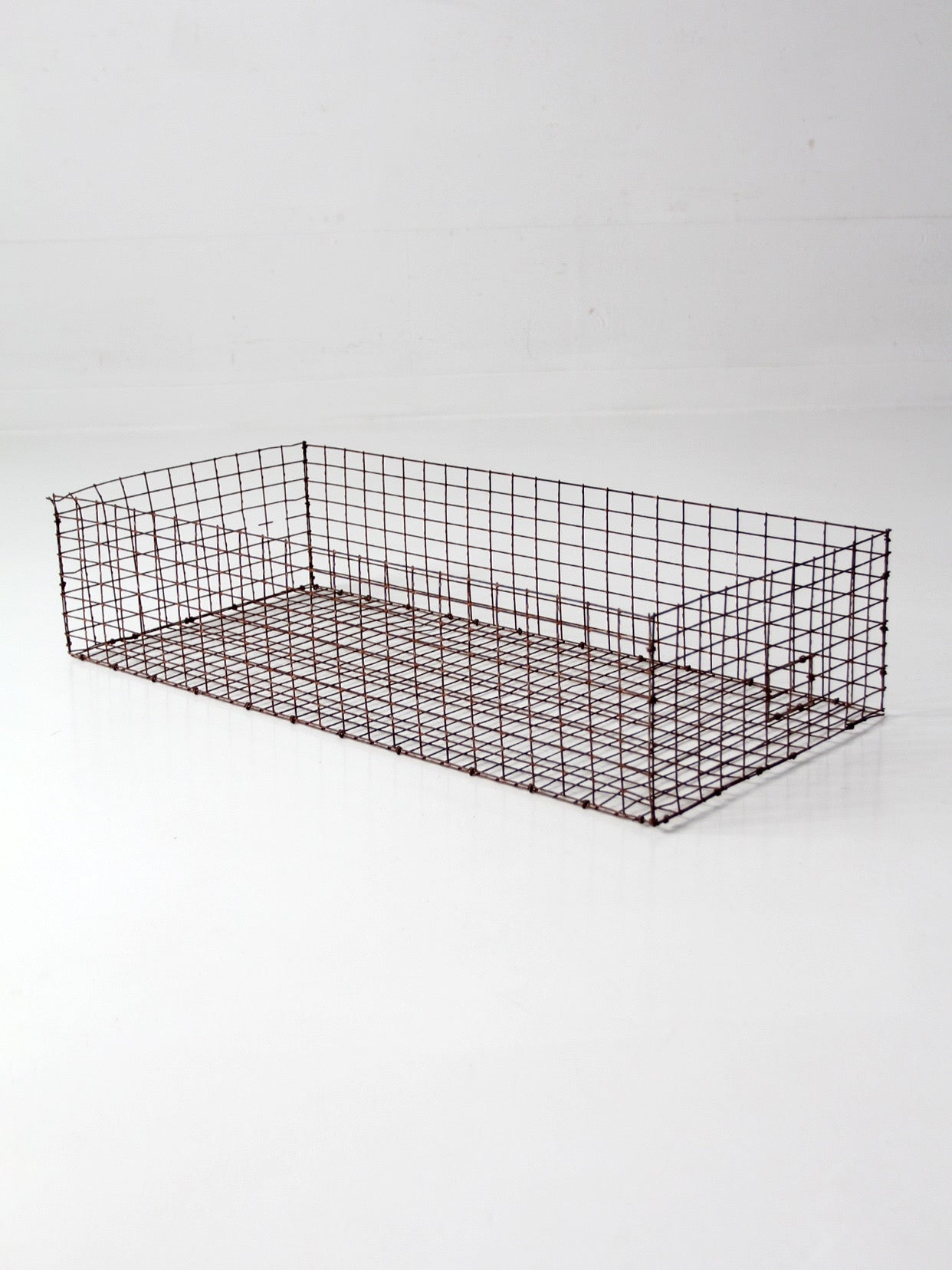 vintage industrial wire storage basket