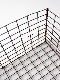 vintage industrial wire storage basket