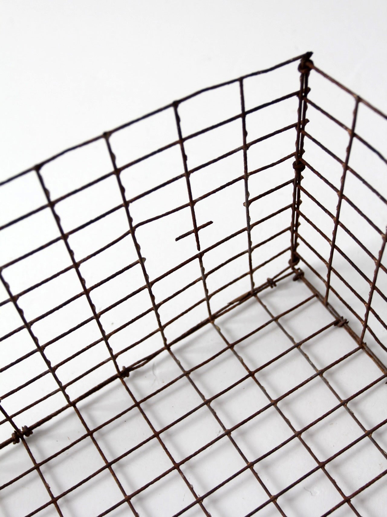 vintage industrial wire storage basket