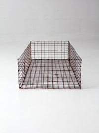 vintage industrial wire storage basket