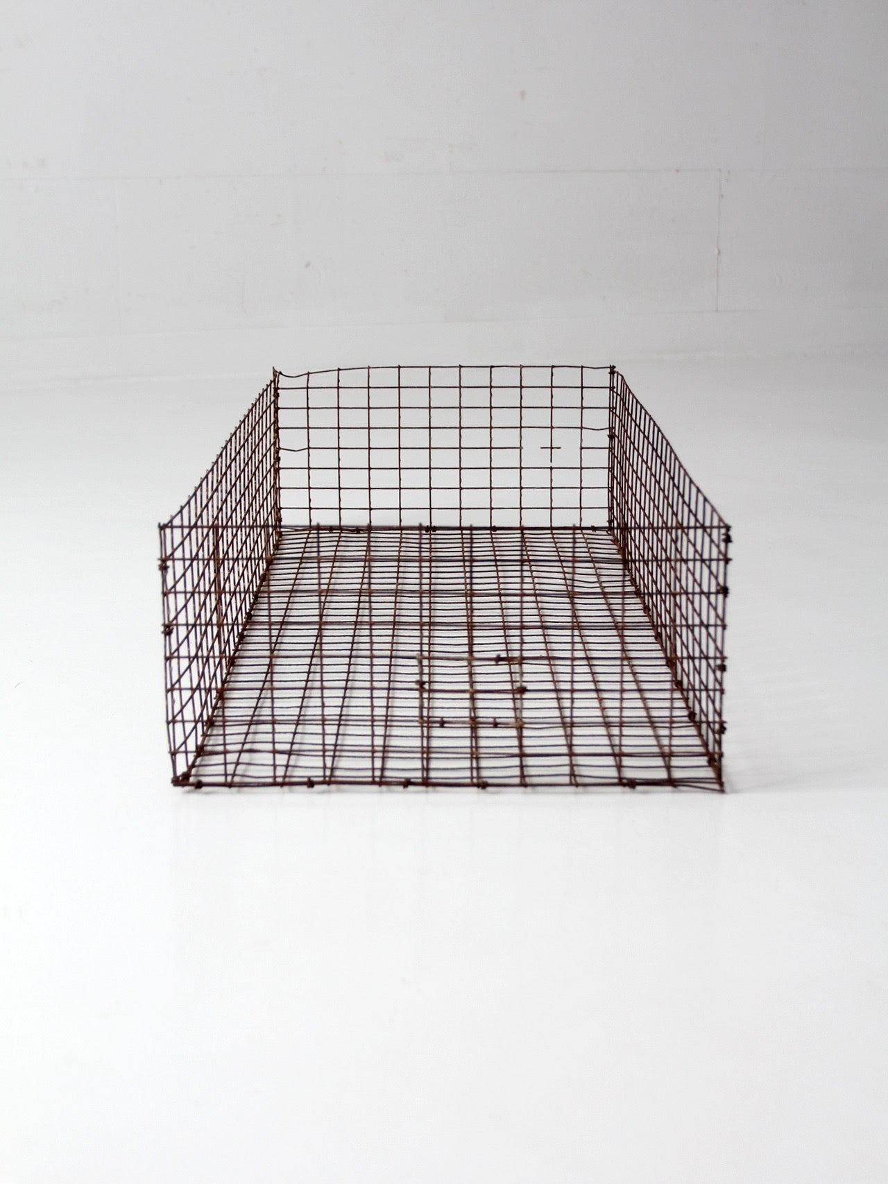 vintage industrial wire storage basket