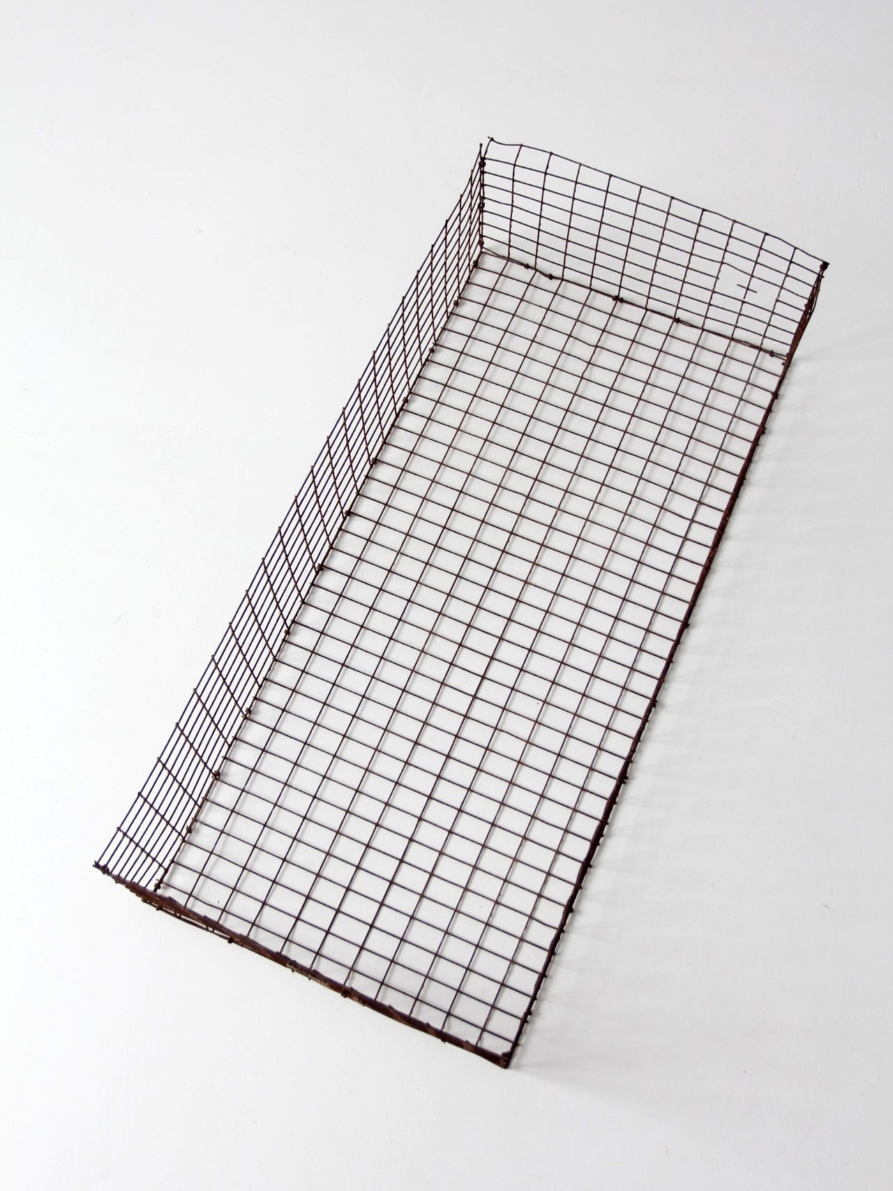vintage industrial wire storage basket