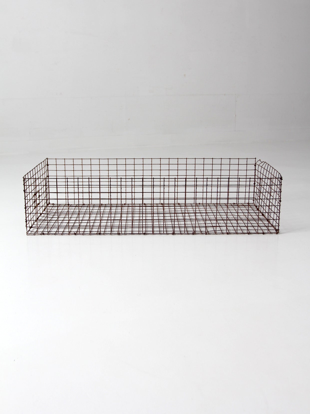 vintage industrial wire storage basket