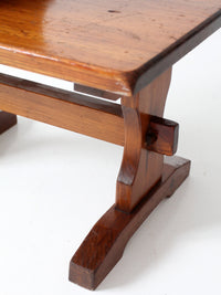 vintage pine gallery end table with drawers