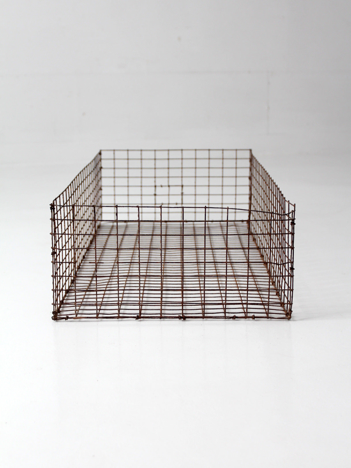 vintage industrial wire storage basket