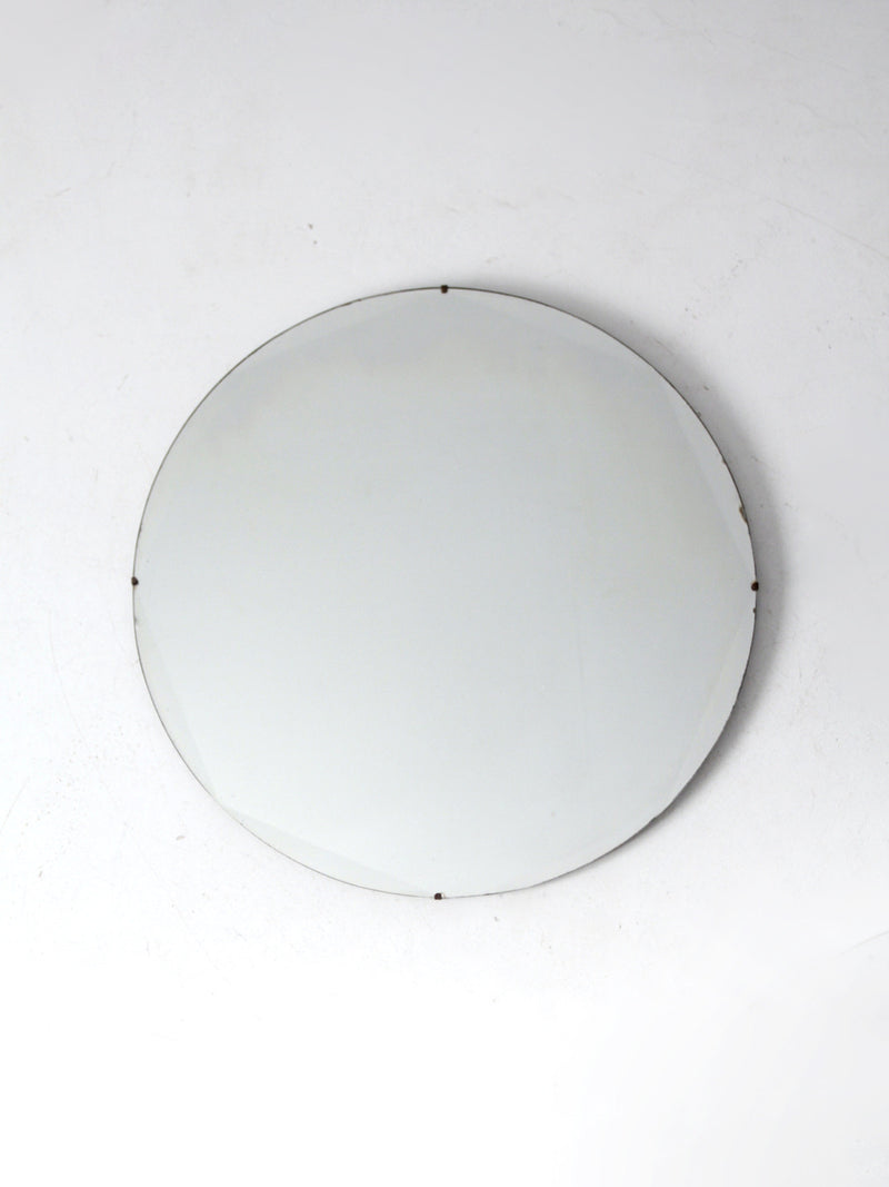 vintage round beveled edge mirror