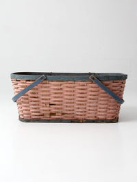 antique American painted splint gathering basket