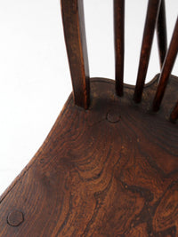 set of 4 antique Windsor brace-back dining chairs