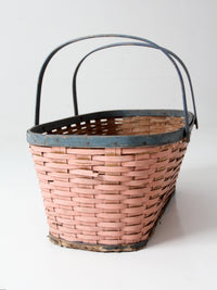 antique American painted splint gathering basket