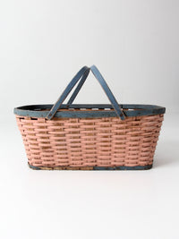 antique American painted splint gathering basket